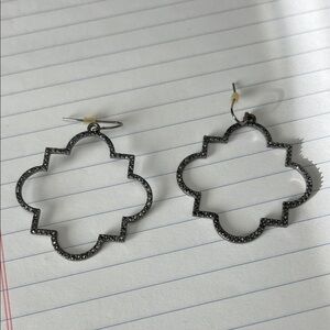 Silver Quatrefoil Hoop Earrings